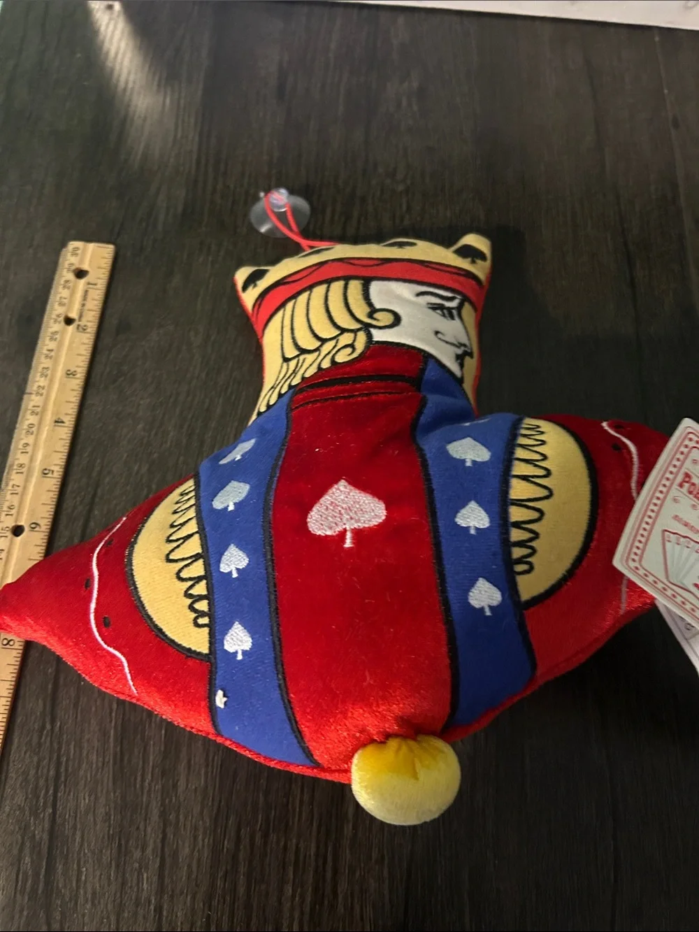 Plush King Playing Card Decorative Pillow - Red, Blue, Yellow 2005 Kelly Toy NWT